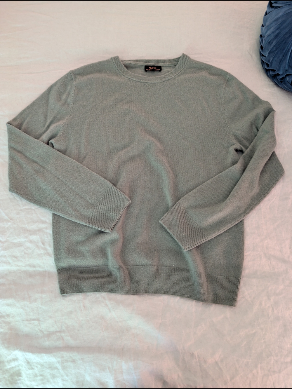 Quince 100% Mongolian Cashmere. Men's Crewneck Sweater Sage Green Large EUC